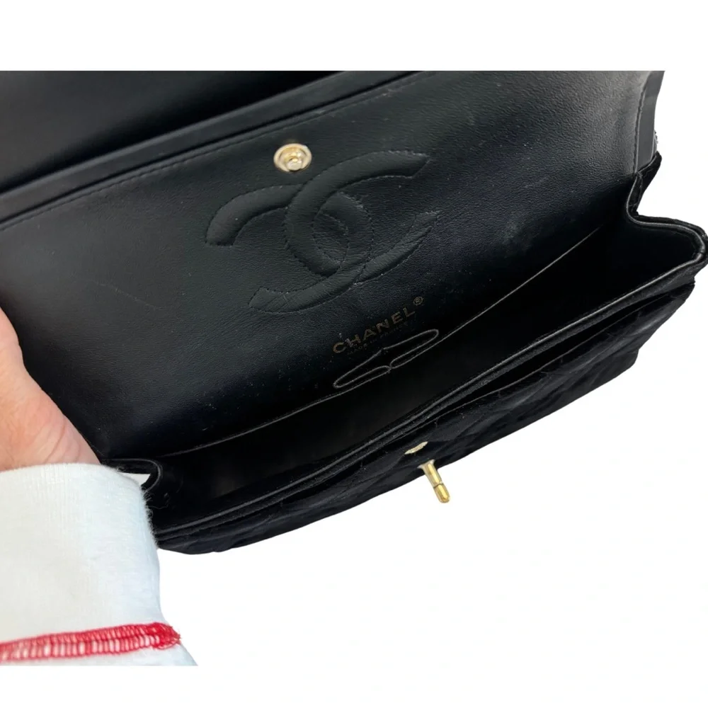 Chanel Medium Classic Double Flap Bag Black Velvet Chrome Silver Hardware